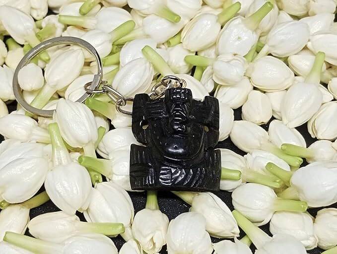     			YASH GEMS Black Wood Keychain - Pack of 1