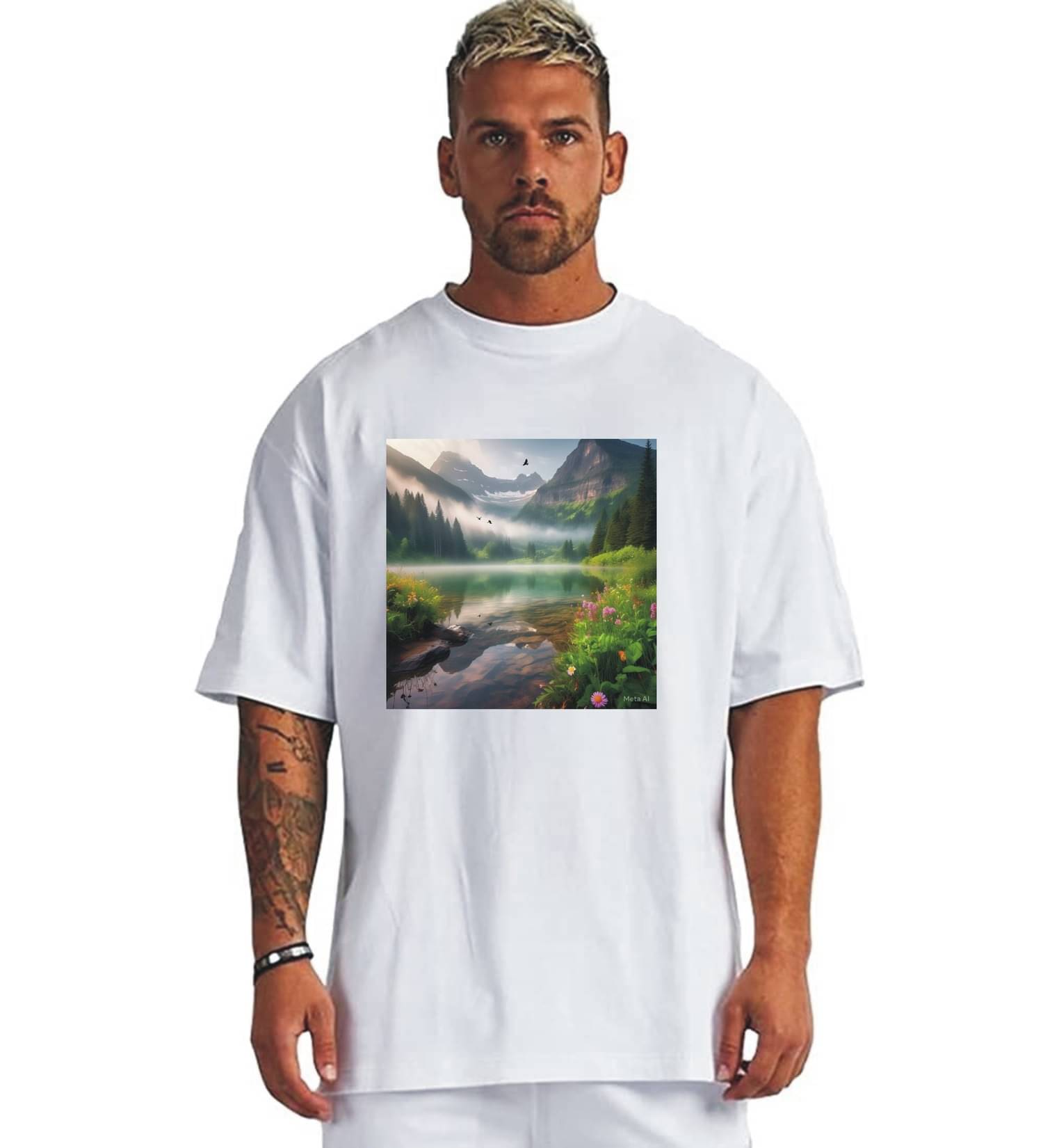 Zyra Fashion Cotton Blend Oversized Fit Printed Half Sleeves Men's Round T-Shirt - White ( Pack of 1 )     			Zyra Fashion Cotton Blend Oversized Fit Printed Half Sleeves Men's Round T-Shirt - White ( Pack of 1 )