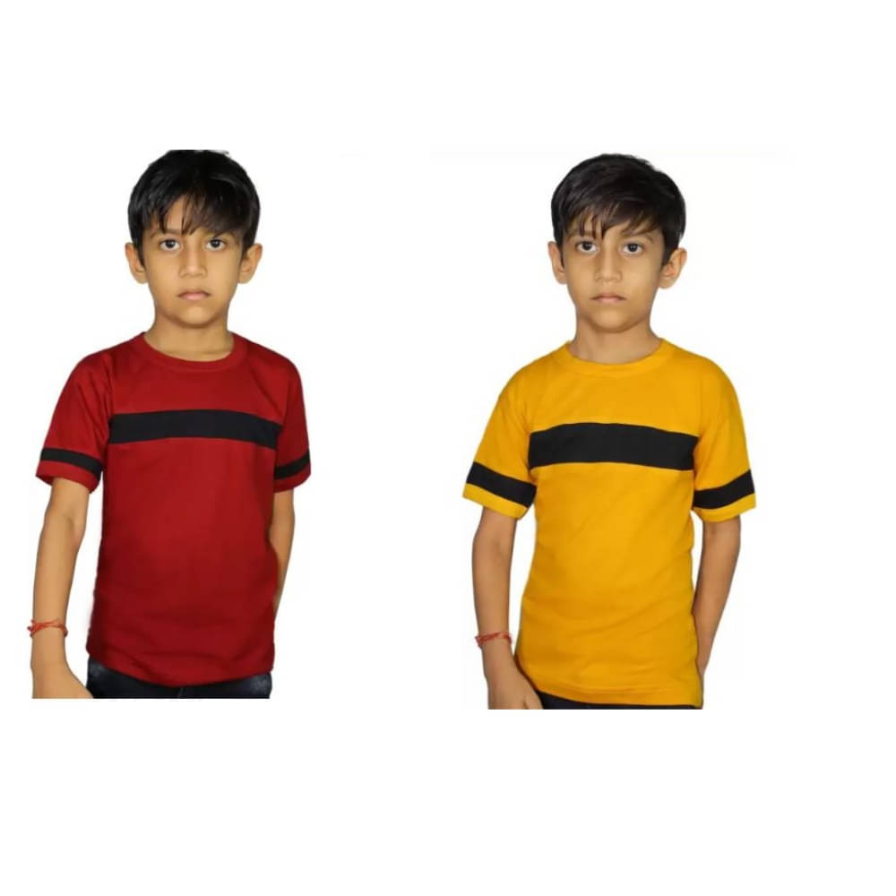     			kukke Pack of 2 Boys Cotton T-Shirt ( Red )