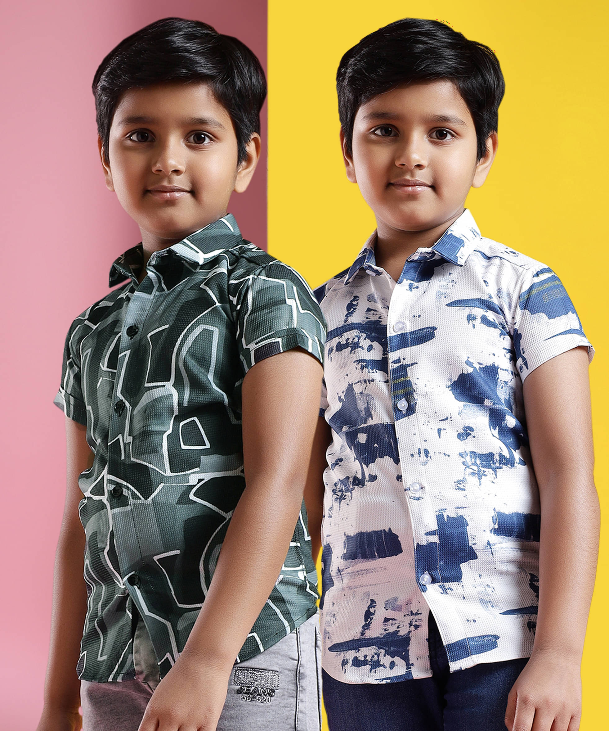     			ALY JOHN Pack of 2 Boys 100% Cotton Half Sleeves Shirt ( Multicolor 10 )