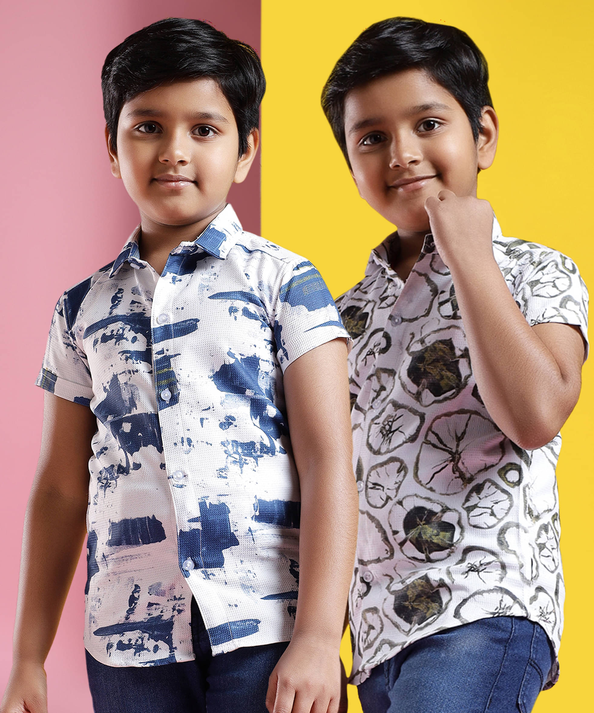 ALY JOHN Pack of 2 Boys 100% Cotton Half Sleeves Shirt ( Multicolor 8 )     			ALY JOHN Pack of 2 Boys 100% Cotton Half Sleeves Shirt ( Multicolor 8 )