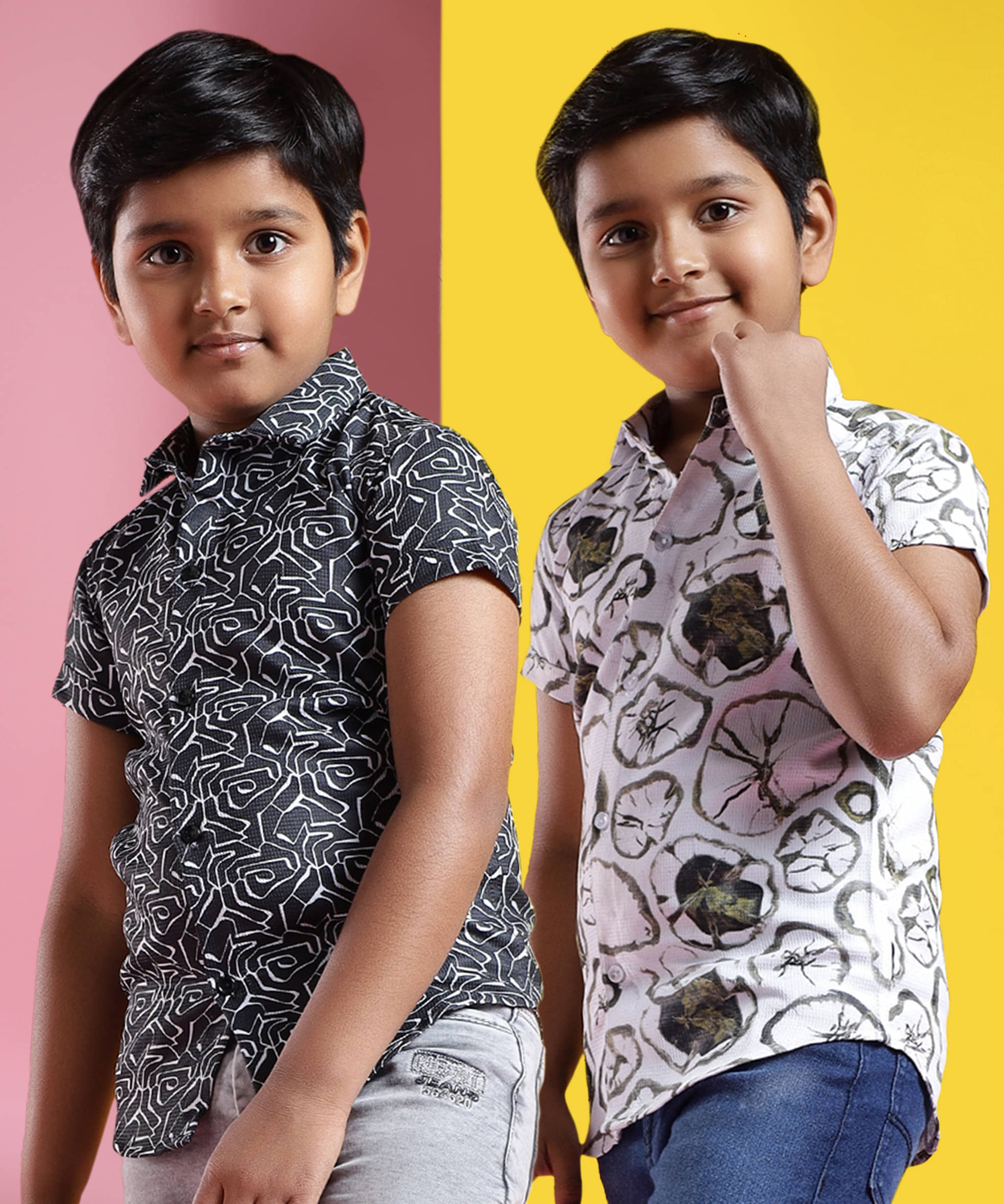 ALY JOHN Pack of 2 Boys 100% Cotton Half Sleeves Shirt ( Multicolor 1 ) ALY JOHN Pack of 2 Boys 100% Cotton Half Sleeves Shirt ( Multicolor 1 )