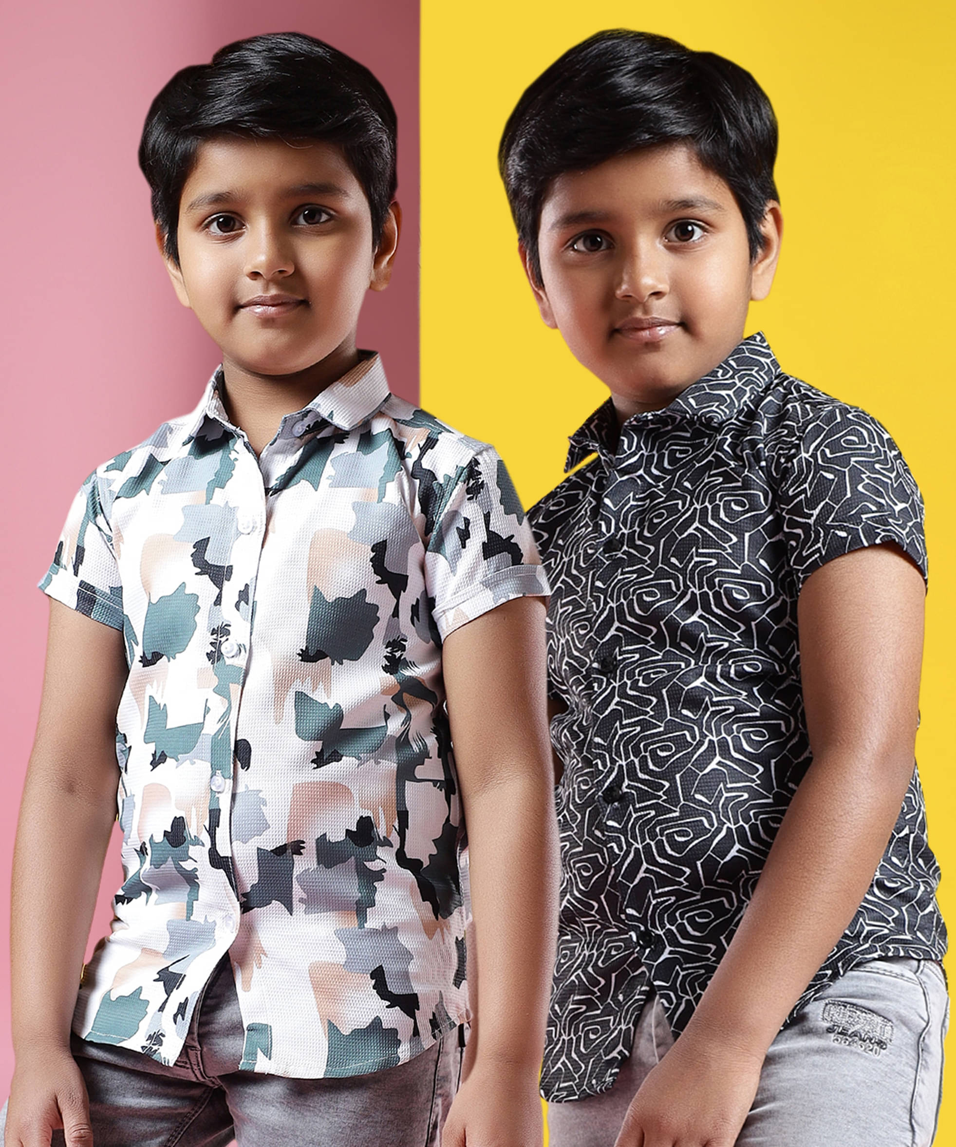     			ALY JOHN Pack of 2 Boys 100% Cotton Half Sleeves Shirt ( Multicolor 2 )