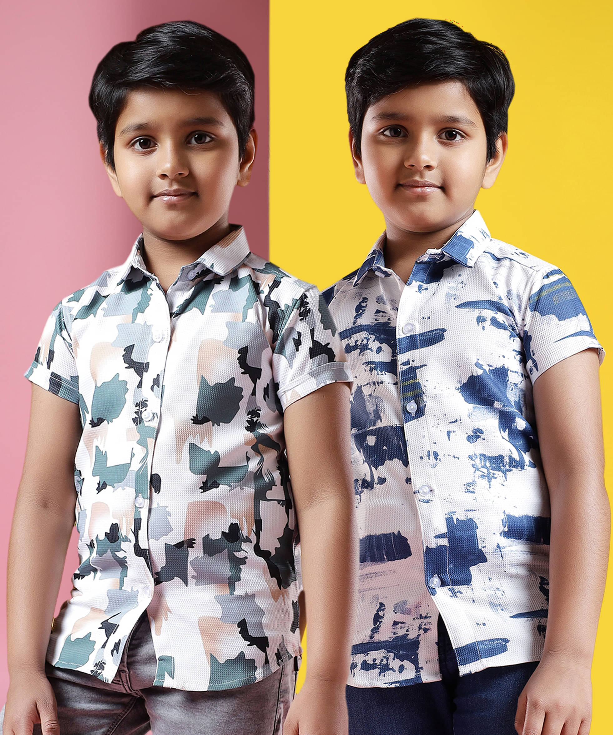     			ALY JOHN Pack of 2 Boys 100% Cotton Half Sleeves Shirt ( Multicolor 4 )