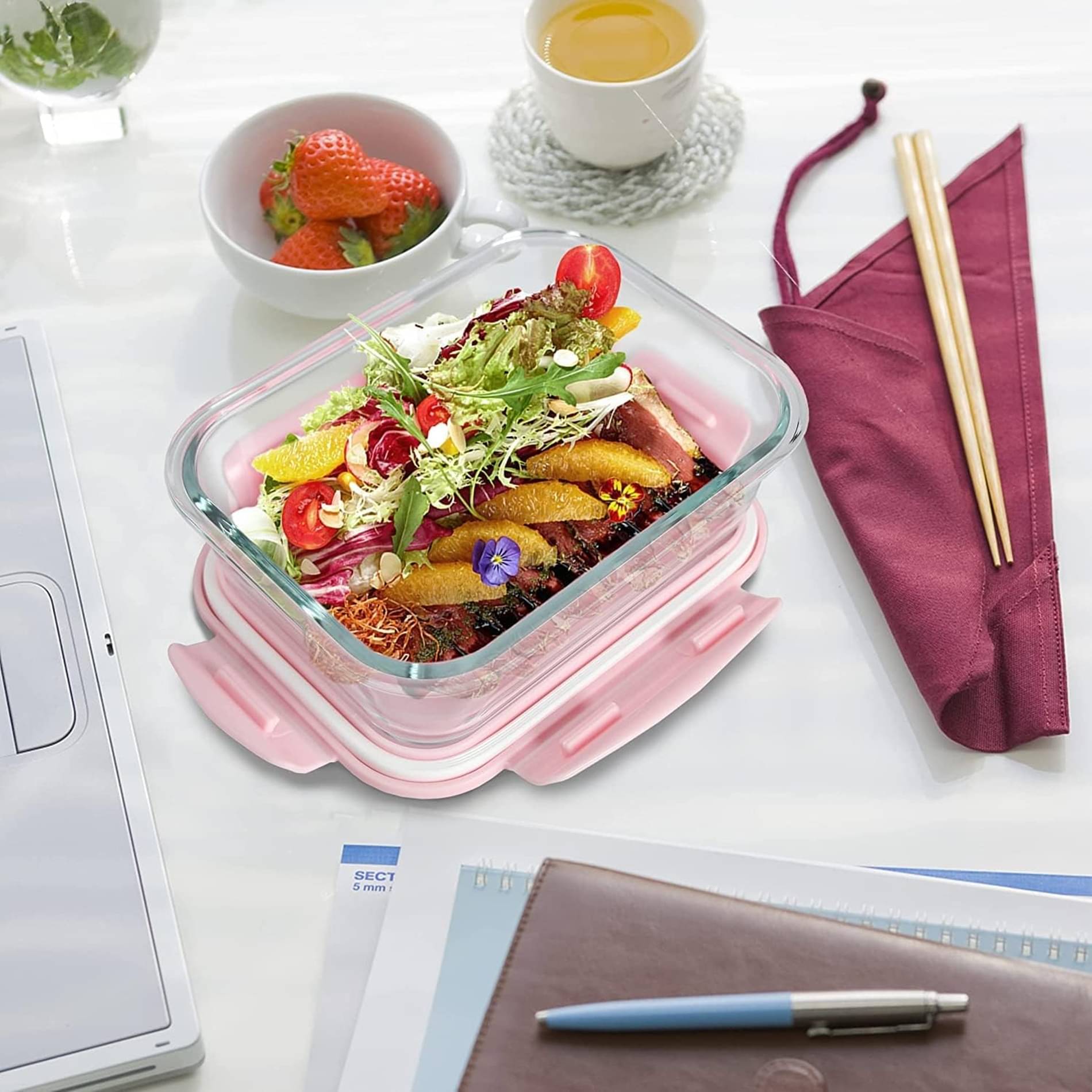 ATIPRIYA Borosilicate 700 ml Glass Multicolor Multi-Purpose Container ( Set of 1 ) ATIPRIYA Borosilicate 700 ml Glass Multicolor Multi-Purpose Container ( Set of 1 )