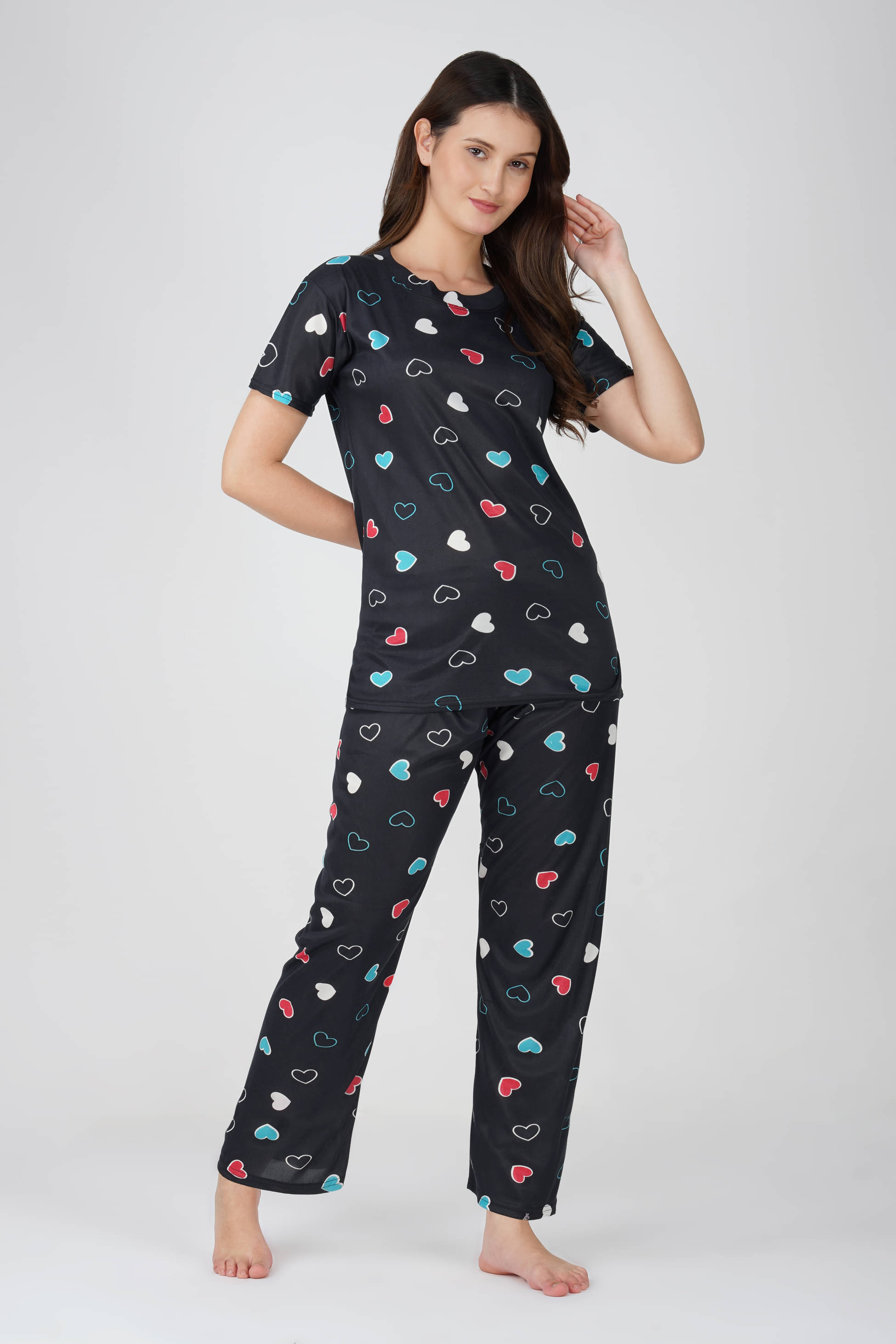 BIG MAKE GROUP Black Hosiery Women's Nightwear Nightsuit Sets ( Pack of 1 ) BIG MAKE GROUP Black Hosiery Women's Nightwear Nightsuit Sets ( Pack of 1 )