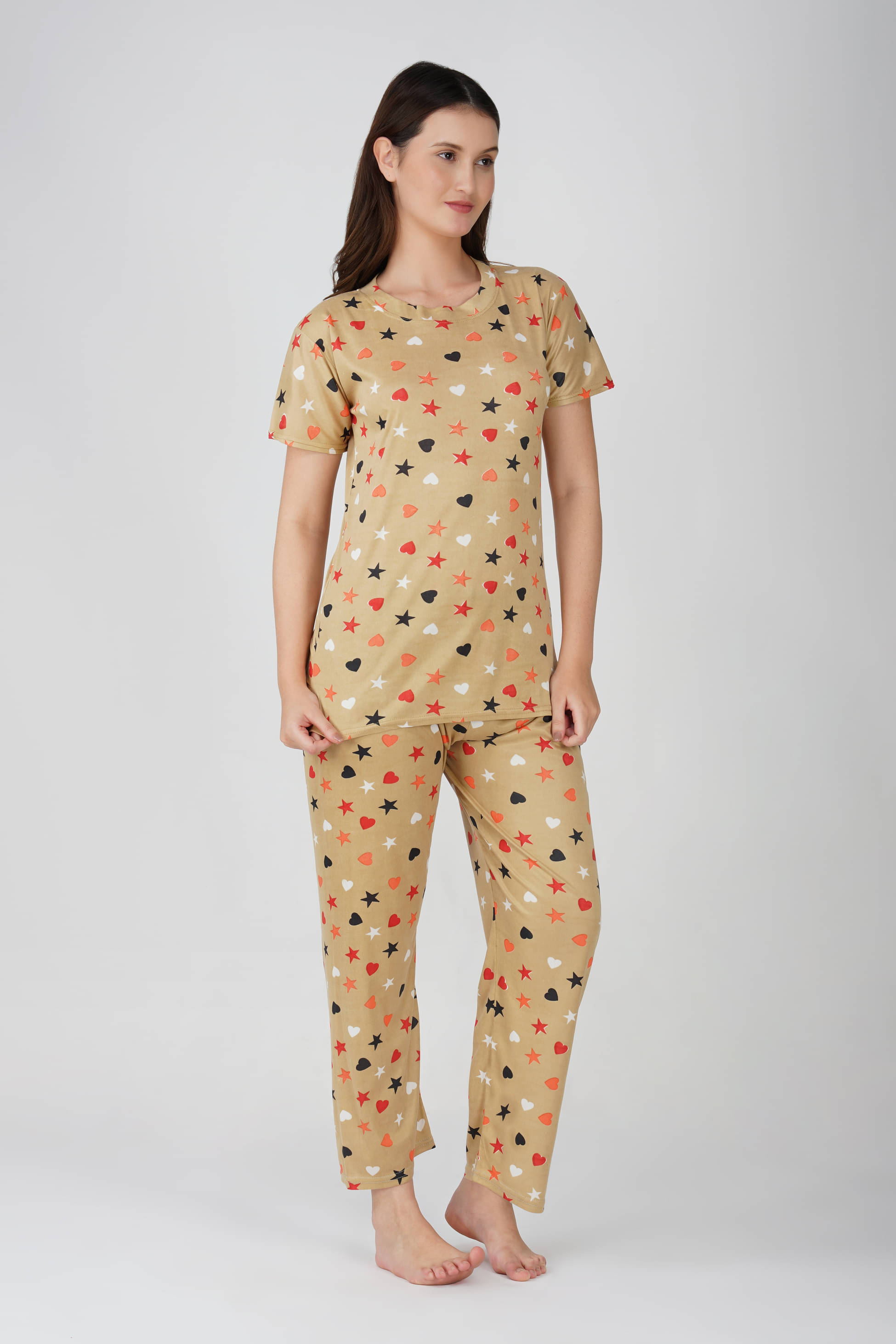     			BIG MAKE GROUP Mustard Hosiery Women's Nightwear Nightsuit Sets ( Pack of 1 )