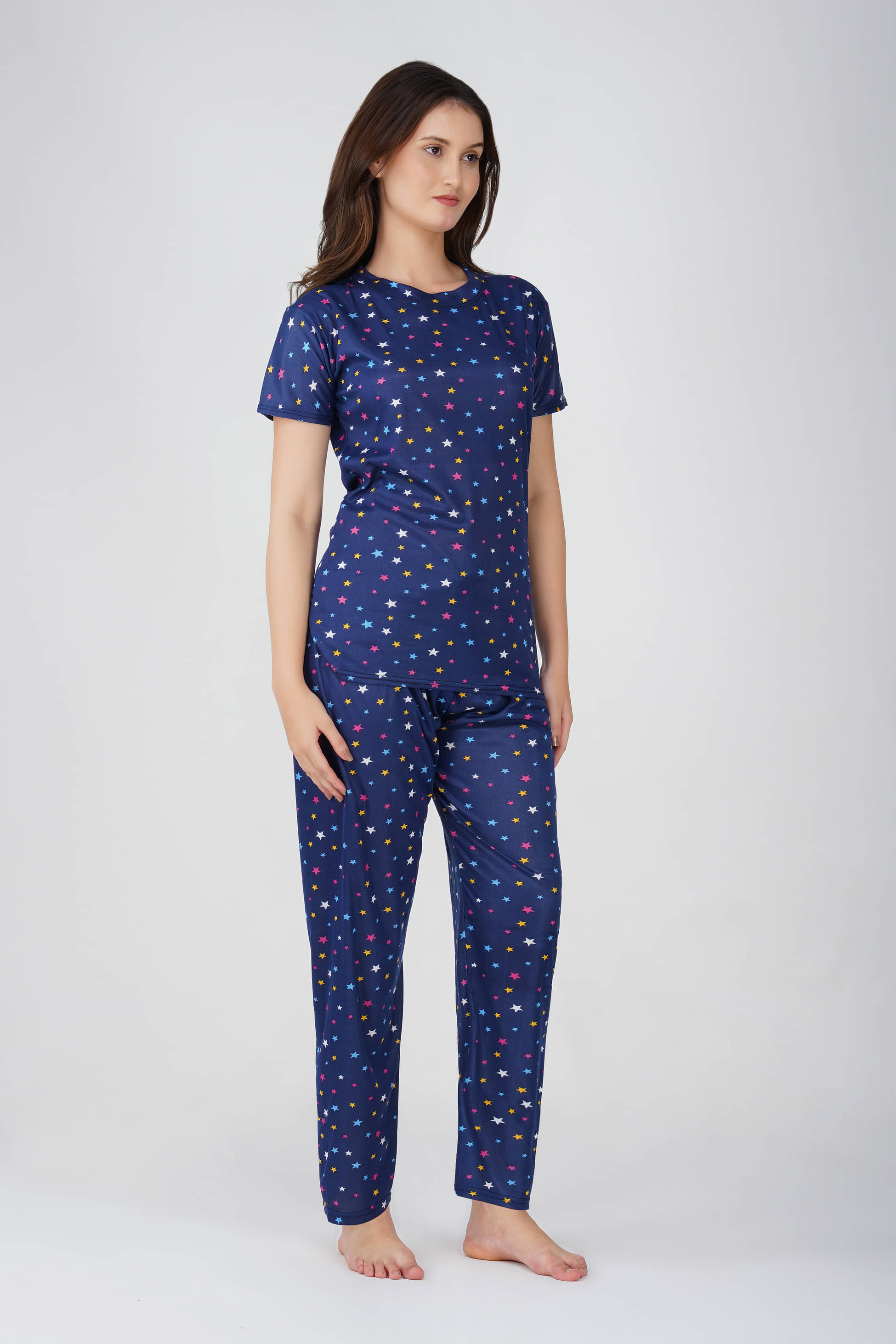BIG MAKE GROUP Navy Blue Hosiery Women's Nightwear Nightsuit Sets ( Pack of 1 ) BIG MAKE GROUP Navy Blue Hosiery Women's Nightwear Nightsuit Sets ( Pack of 1 )