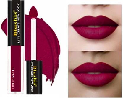     			Blushis Super Stay Water Proof Long lasting Sensational Liquid Matte Lipstick(Epic Magenta, 4 ml)