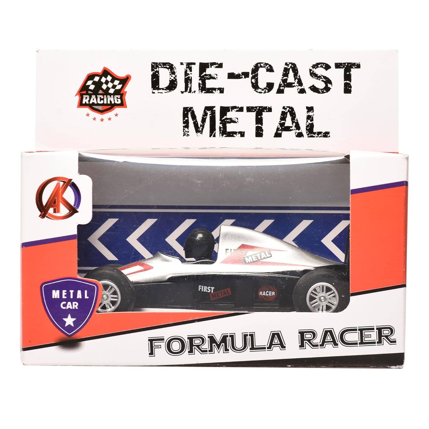     			Braintastic Pullback Friction Simulation Model Small Size Racing Car Miniature Vehicle Toys for Kids Age 3 + (Grey)