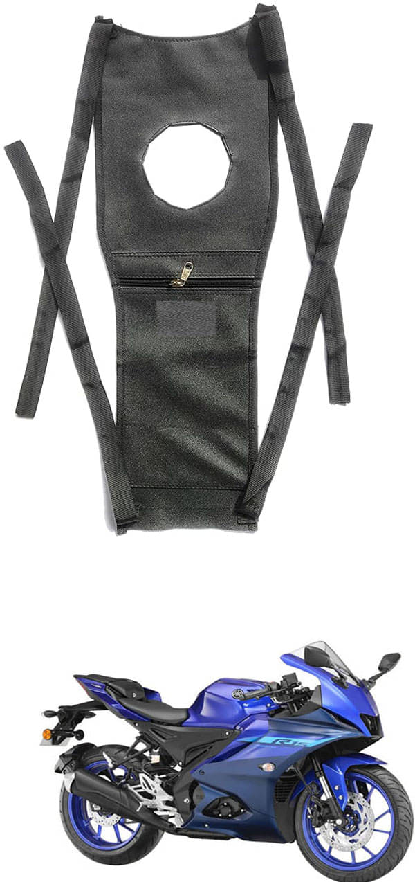     			BuddyBuzz Bike Tank Cover Bike Tank Bag with Mobile Pouch Artificial Leather Stretchable Material Use for Yamaha R15 V4