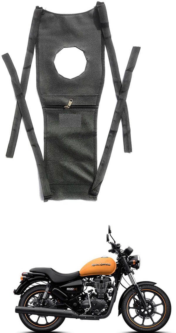 BuddyBuzz Bike Tank Cover Bike Tank Bag with Mobile Pouch Artificial Leather Stretchable Material Use for Royal Enfield Thunderbird 500 BuddyBuzz Bike Tank Cover Bike Tank Bag with Mobile Pouch Artificial Leather Stretchable Material Use for Royal Enfield Thunderbird 500
