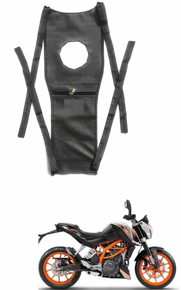 BuddyBuzz Bike Tank Cover Bike Tank Bag with Mobile Pouch Artificial Leather Stretchable Material Use for KTM Duke 390 BuddyBuzz Bike Tank Cover Bike Tank Bag with Mobile Pouch Artificial Leather Stretchable Material Use for KTM Duke 390