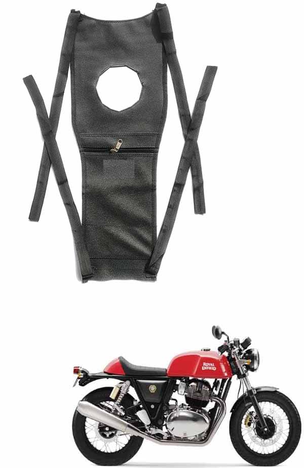     			BuddyBuzz Bike Tank Cover Bike Tank Bag with Mobile Pouch Artificial Leather Stretchable Material Use for Royal Enfield Continental GT 650