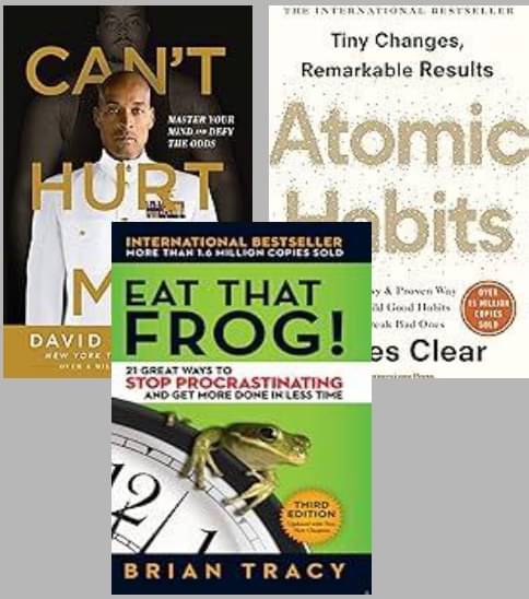     			Can't Hurt Me + Atomic Habits + Eat That Frog!