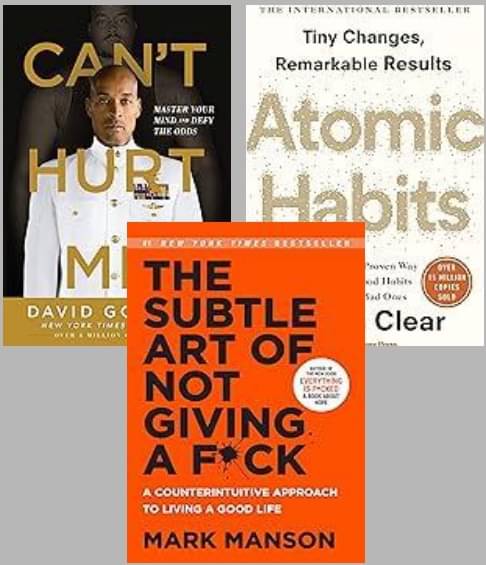     			Can't Hurt Me + Atomic Habits + The Subtle Art Of Not Giving A F*ck