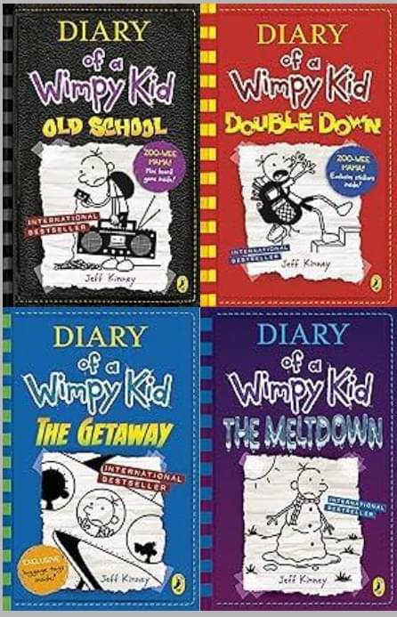 Diary of a Wimpy Kid:-The Double Down + The Getaway + The Meltdown + Old School Diary of a Wimpy Kid:-The Double Down + The Getaway + The Meltdown + Old School