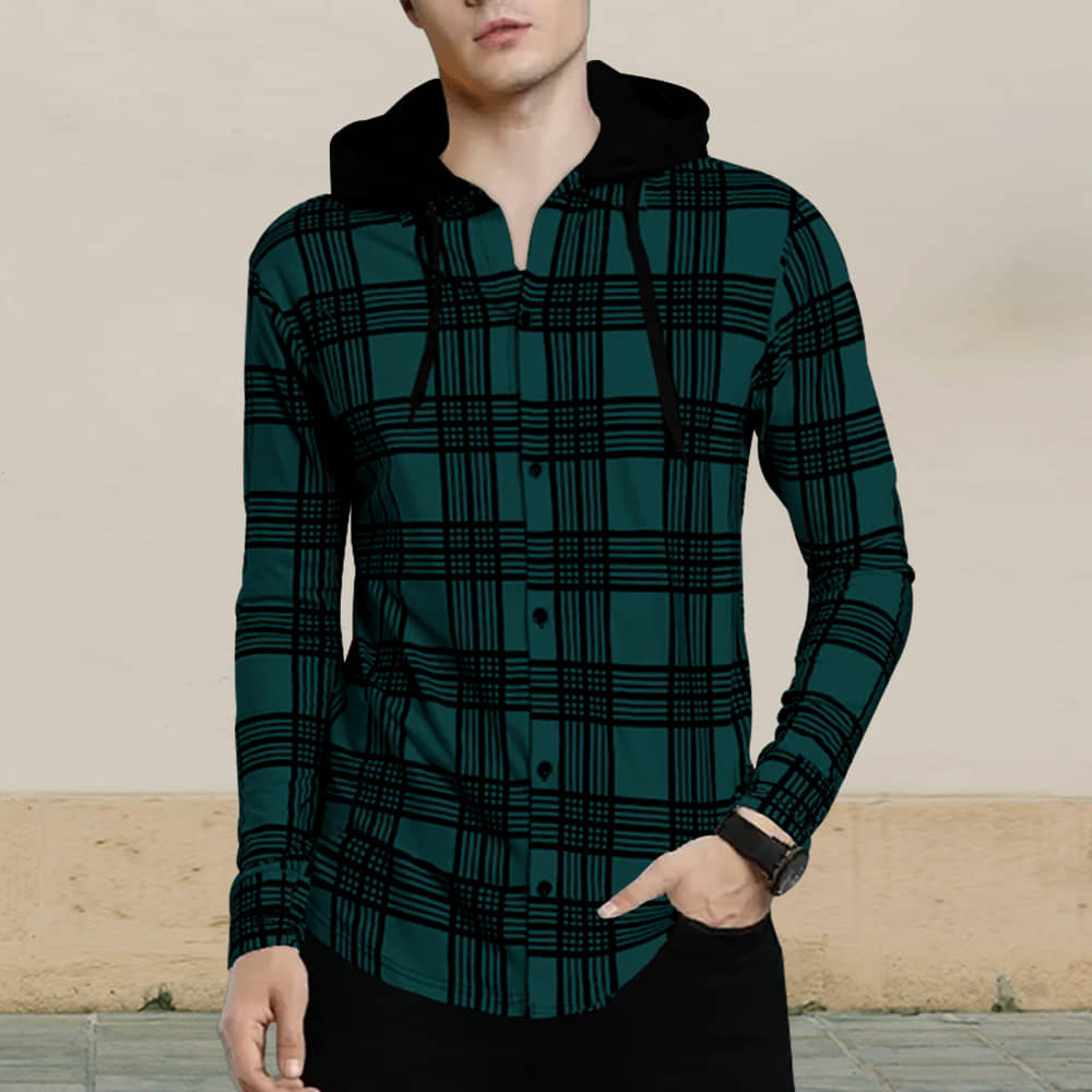 Eyebogler Cotton Blend Regular Fit Checks Full Sleeves Men's Casual Shirt - Green ( Pack of 1 )