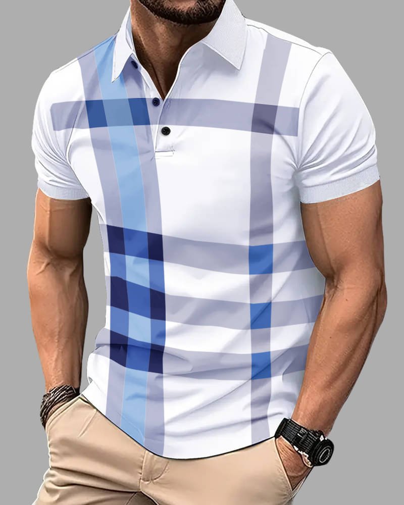     			Eyebogler Cotton Blend Regular Fit Printed Half Sleeves Men's Mandarin Collar T-Shirt - Multicolor ( Pack of 1 )