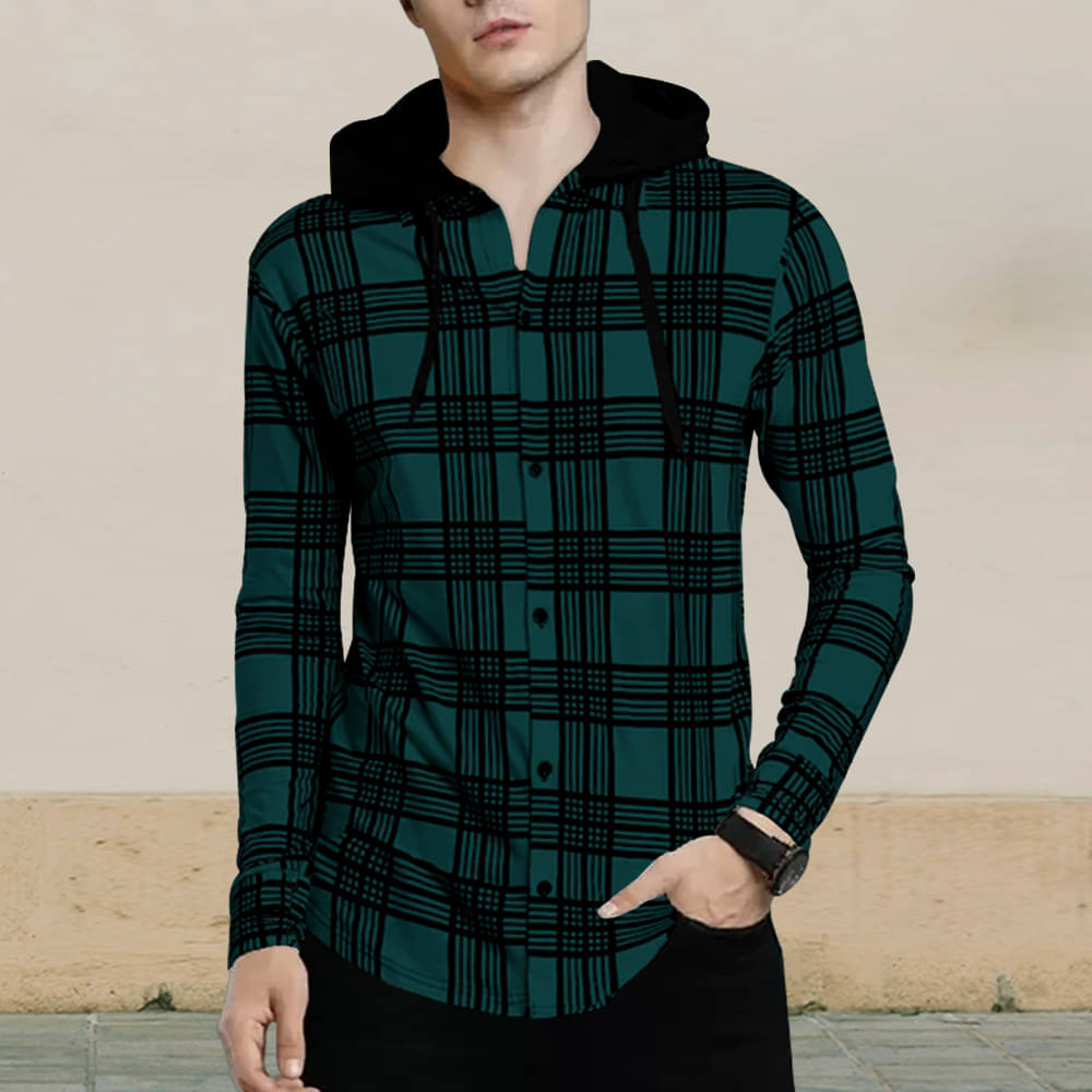     			Eyebogler Cotton Blend Regular Fit Checks Full Sleeves Men's Casual Shirt - Green ( Pack of 1 )
