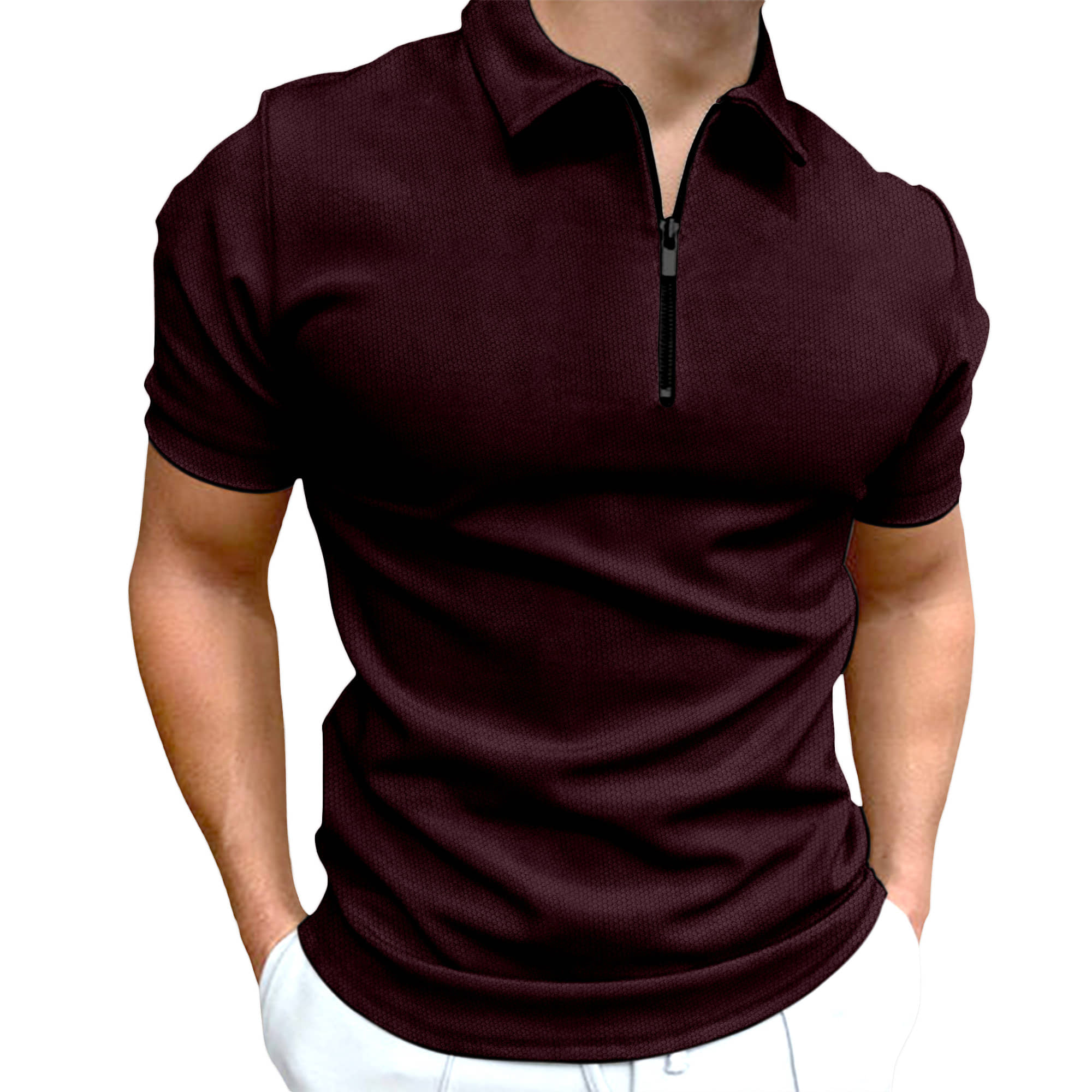 FTX Pack of 1 Cotton Blend Regular Fit Solid Half Sleeves Men's Polo T Shirt ( Maroon )