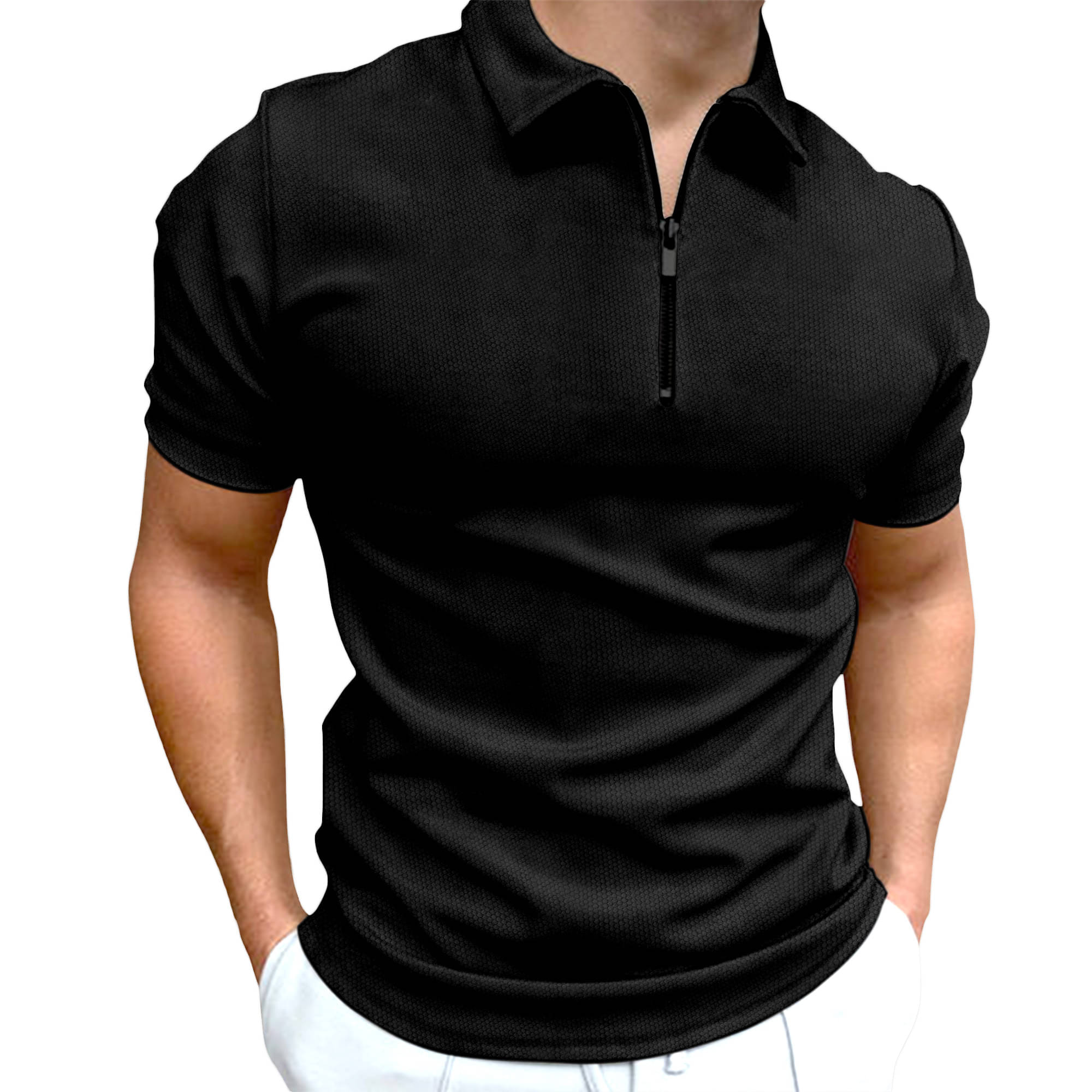    			FTX Pack of 1 Cotton Blend Regular Fit Solid Half Sleeves Men's Polo T Shirt ( Black )