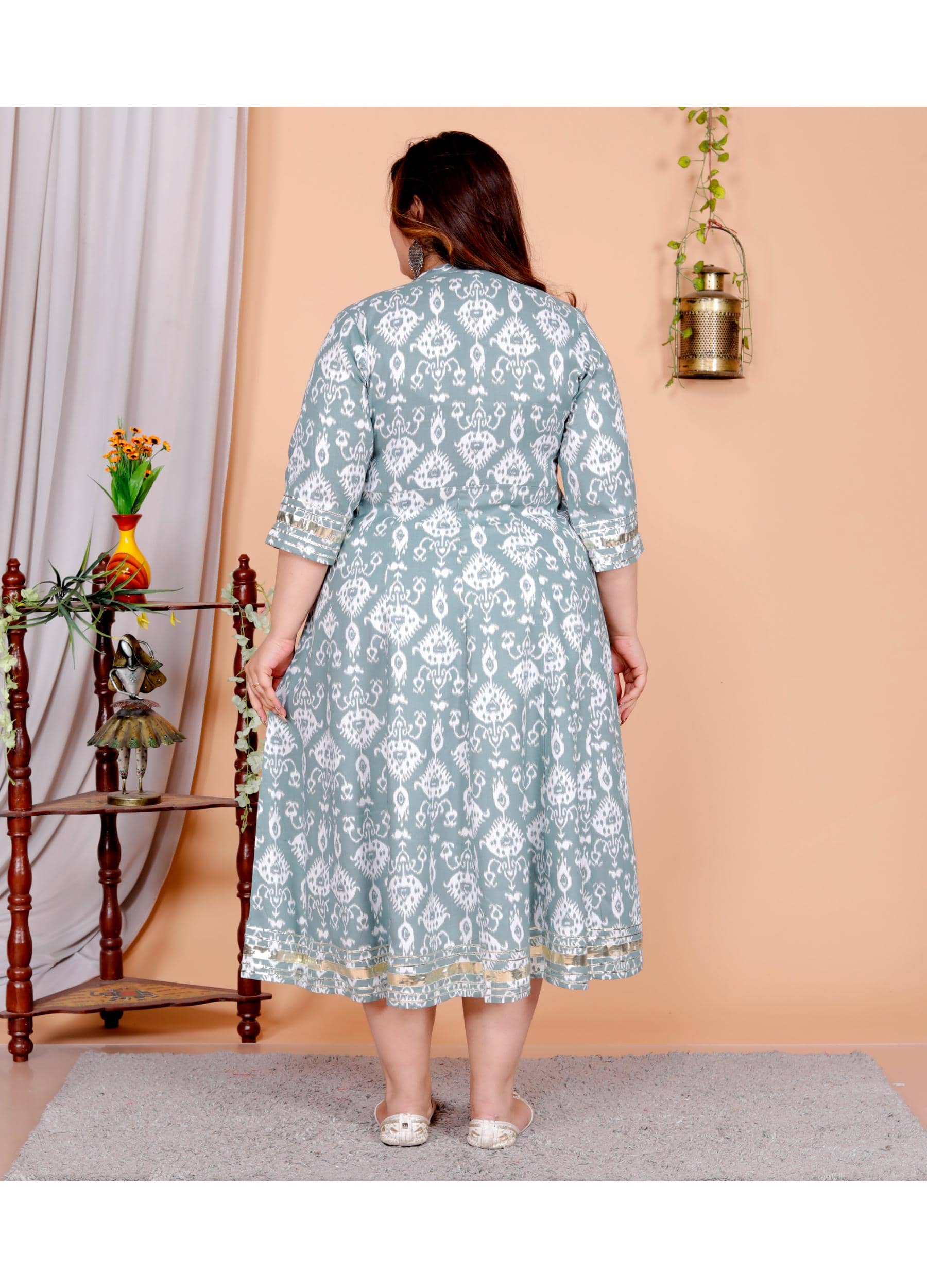 Flavia Creation Women Cotton Blend Printed Anarkali Kurti ( Grey ) - Kurtis, Tunics | Buy online on ZillyBuy