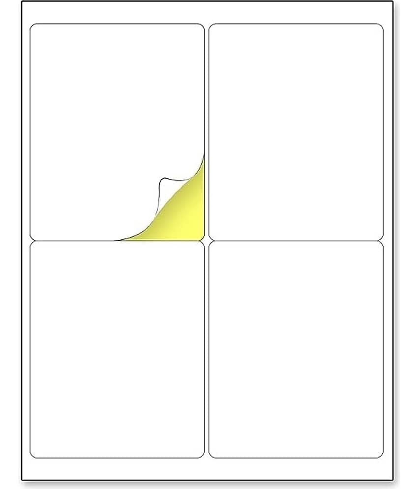 Freedy A4 Size White Self Adhesive Label/Sticker for Printer (Inject/Copier/Laser) - 4 Sticker Per Sheet - 100 Sheets Pack - Stationery | Buy online on ZillyBuy