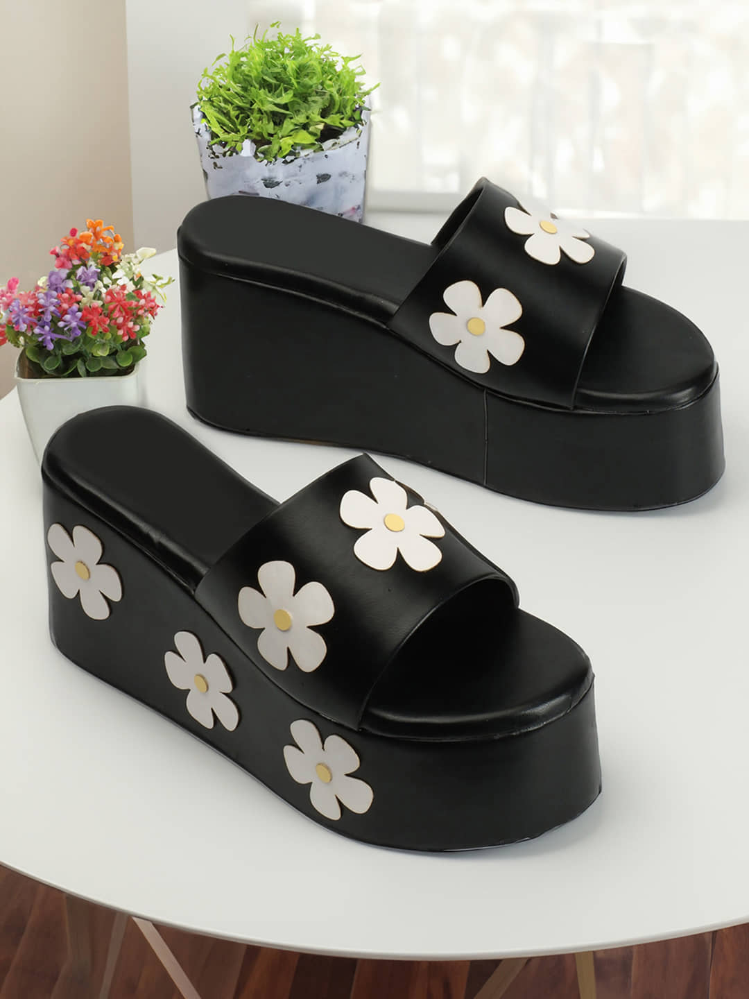 H.M. Black Women's Slip On Heels - Heels | Buy online on ZillyBuy