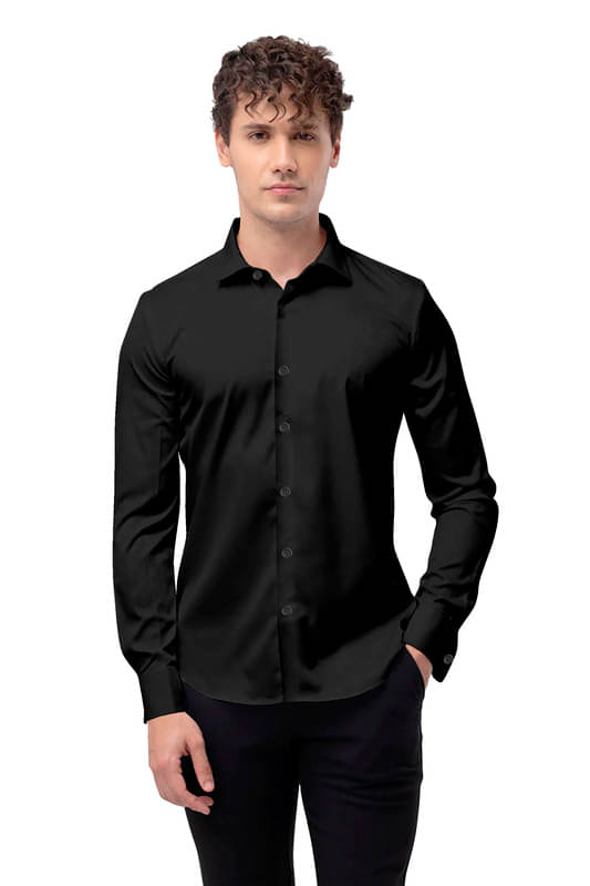     			HASINI FASHION Cotton Blend Regular Fit Full Sleeves Men's Formal Shirt - Black ( Pack of 1 )