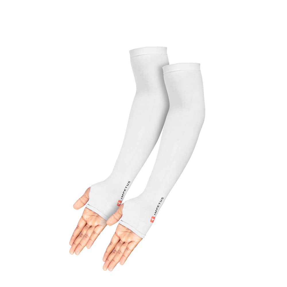 Impetus White Solid Riding Sleeves ( Single Set )