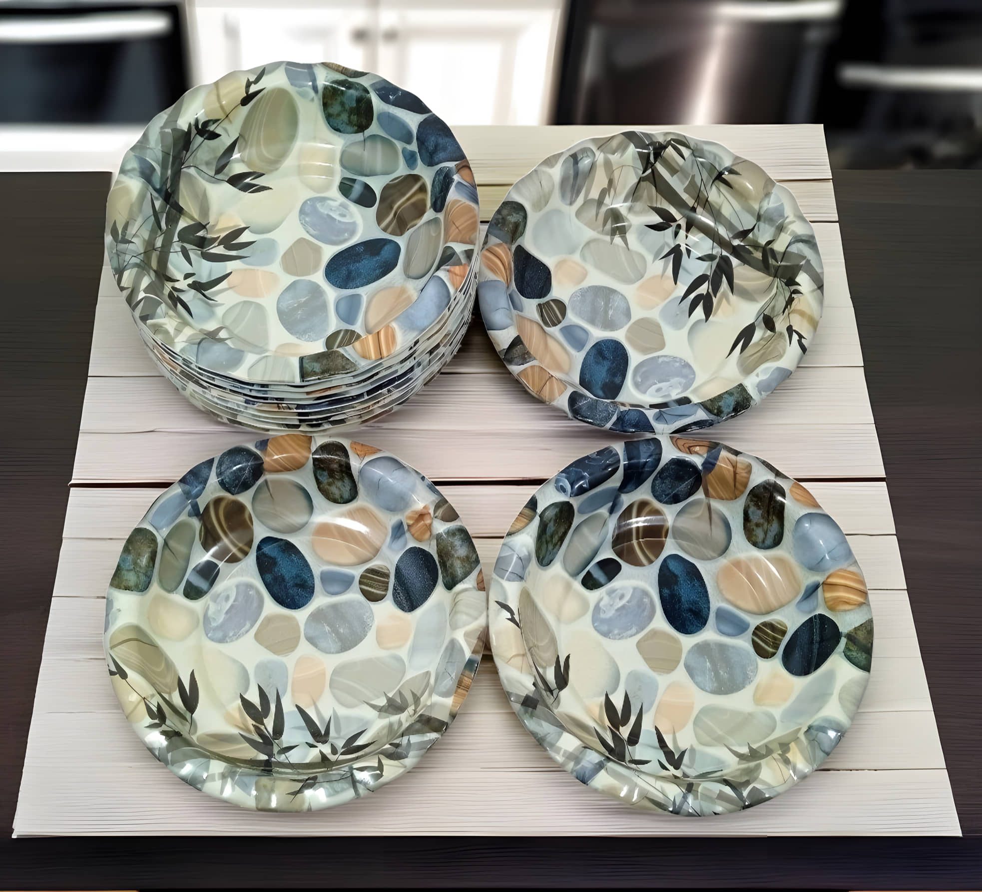 Inpro 12 Pcs Melamine Multi Color Quarter Plate