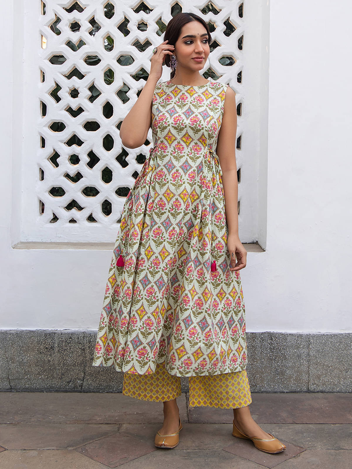 Janasya Cotton Printed Kurti With Pants Women's Stitched Salwar Suit - Multicolor ( Pack of 1 ) Janasya Cotton Printed Kurti With Pants Women's Stitched Salwar Suit - Multicolor ( Pack of 1 )