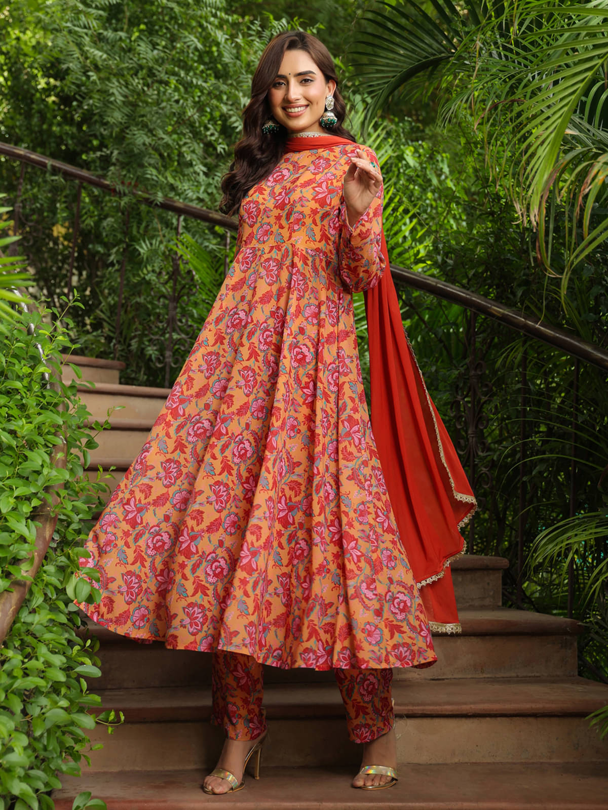 Janasya Georgette Printed Kurti With Pants Women's Stitched Salwar Suit - Mustard ( Pack of 1 ) Janasya Georgette Printed Kurti With Pants Women's Stitched Salwar Suit - Mustard ( Pack of 1 )
