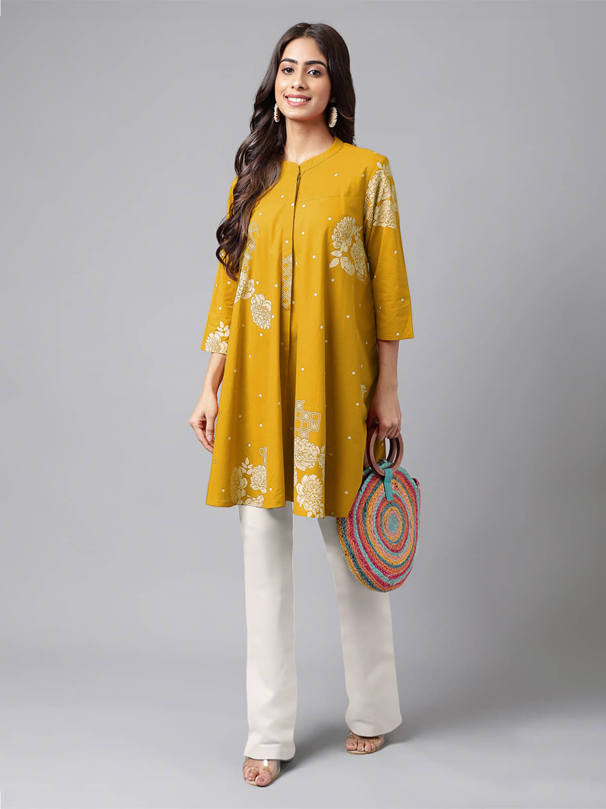 Janasya Women's Cotton Tunic ( Purple )