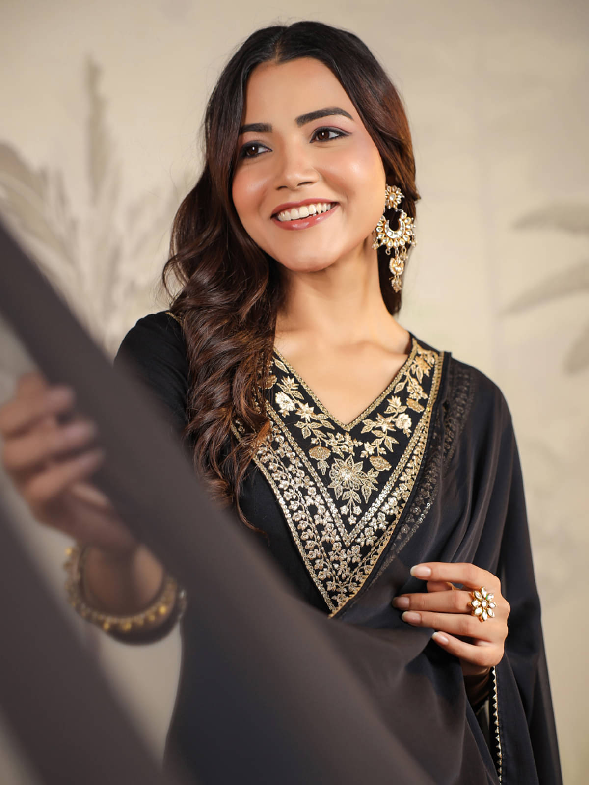     			Janasya Rayon Solid Kurti With Pants Women's Stitched Salwar Suit - Black ( Pack of 1 )