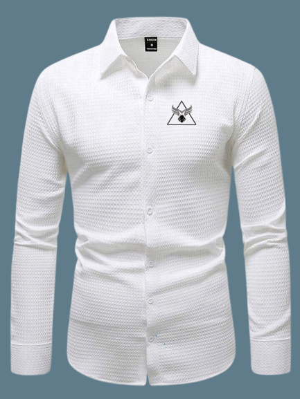 KITWELL Cotton Blend Regular Fit Self Design Full Sleeves Men's Casual Shirt - White ( Pack of 1 )