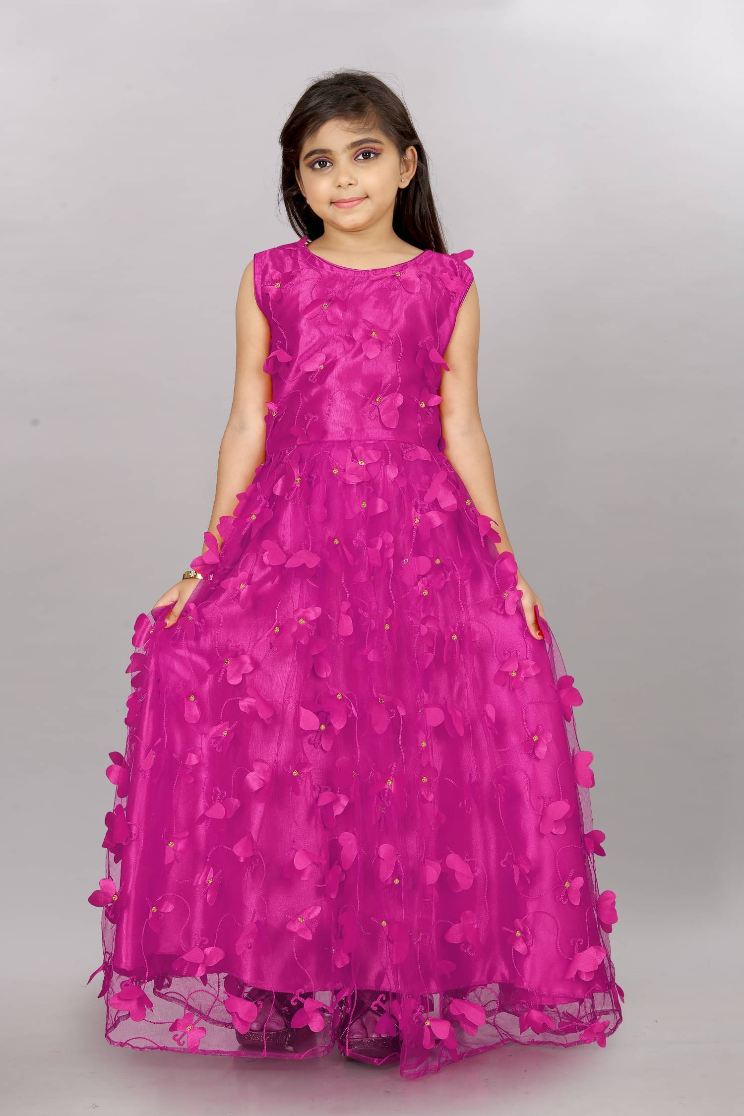 KV Fashion Net Frock For Girls ( Pack of 1 , Fluorescent Pink ) KV Fashion Net Frock For Girls ( Pack of 1 , Fluorescent Pink )