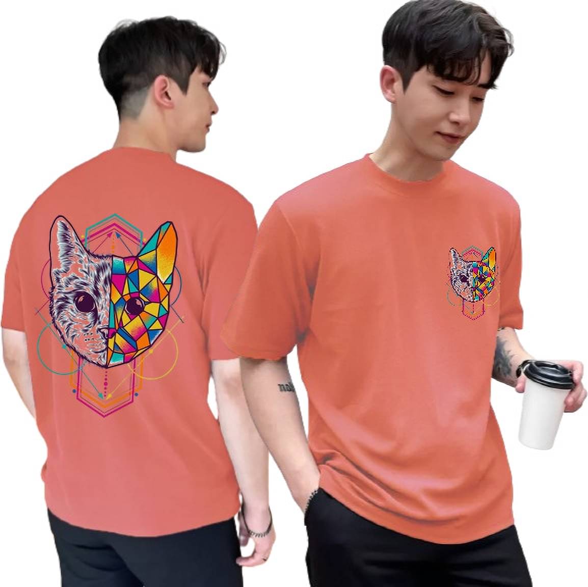     			Kintu Parantu Polyester Regular Fit Printed Half Sleeves Men's Round T-Shirt - Multicolor14 ( Pack of 1 )