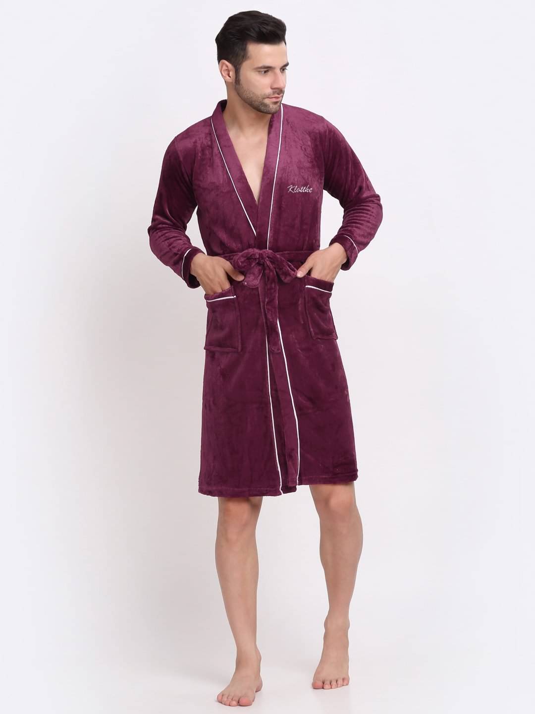     			Klotthe Maroon Large Bathrobe ( Pack of 1 )