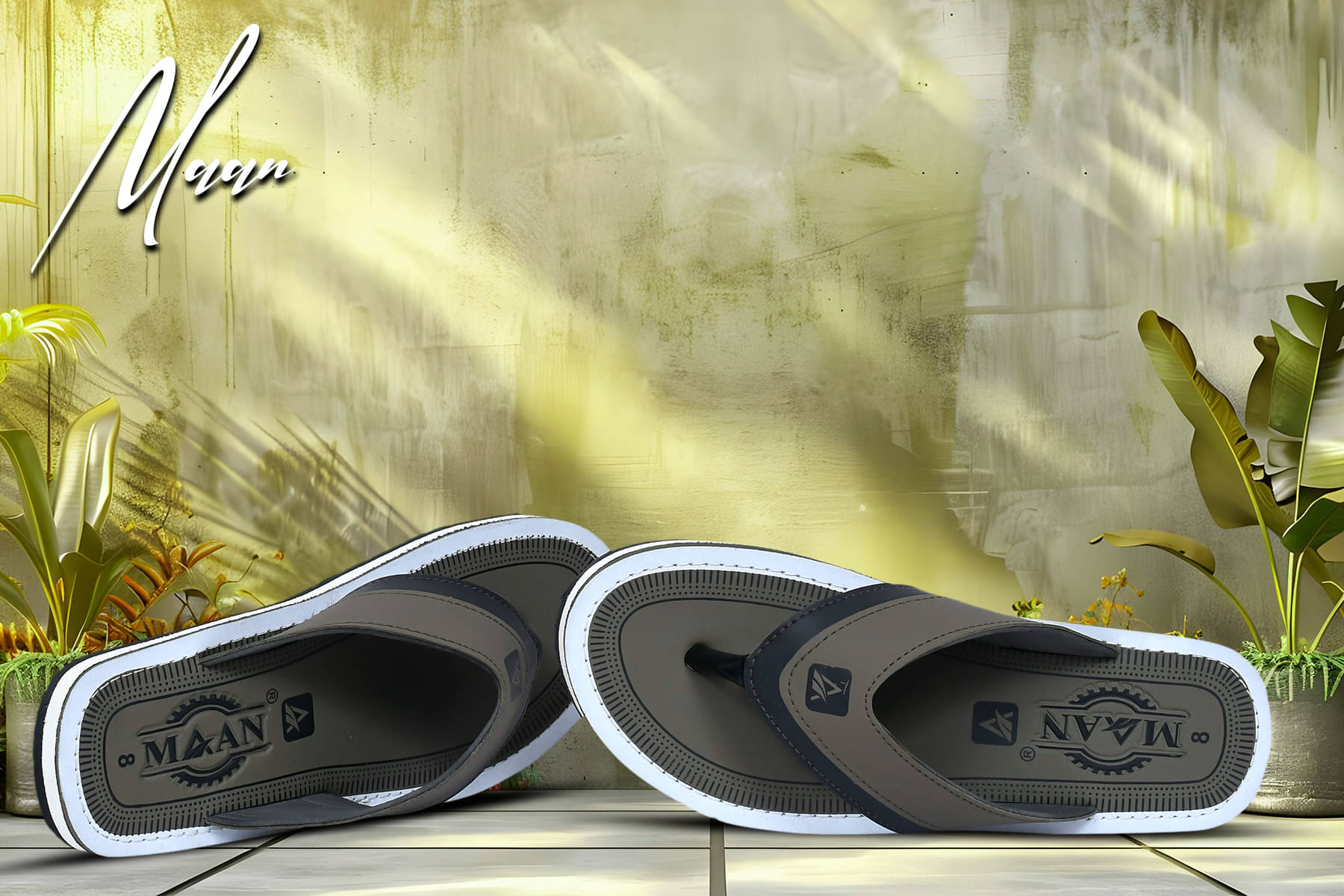     			MAAN Green Men's Thong Flip Flop