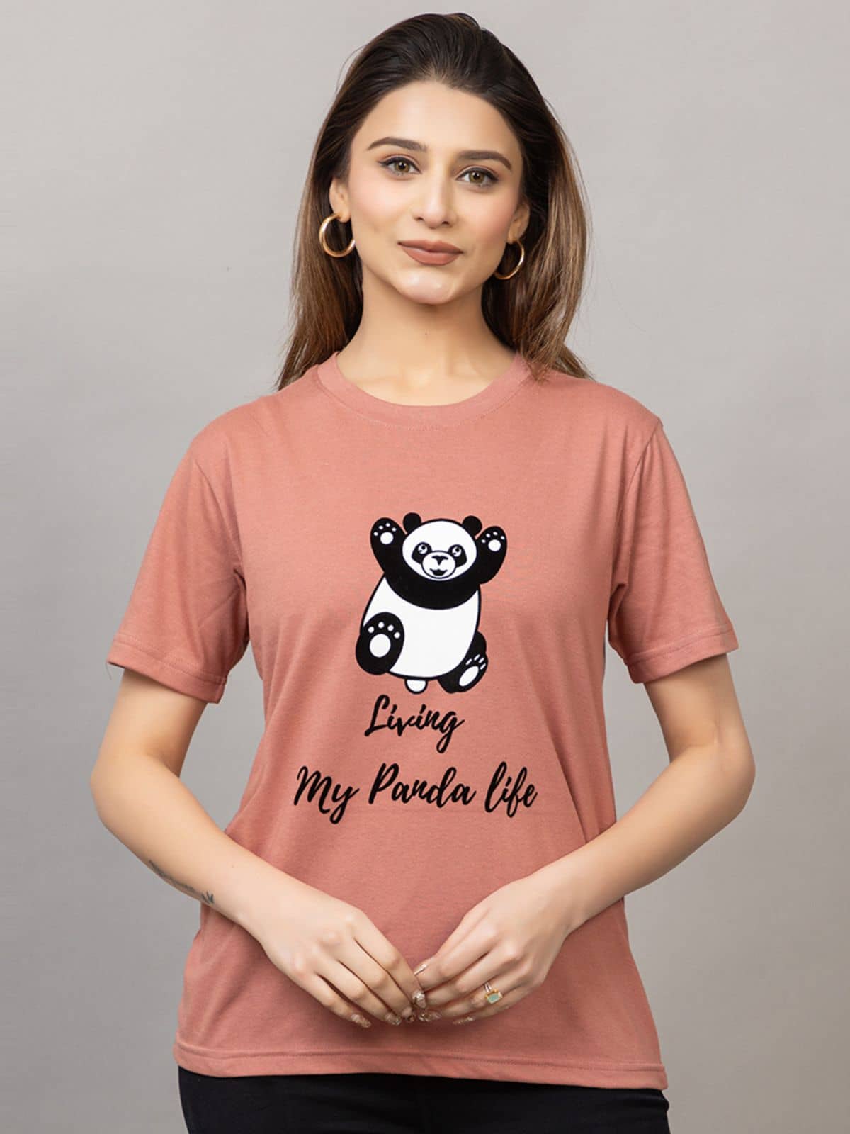 MISDYNAMIC Women Cotton Printed Regular Fit Round Neck T-Shirt ( Multicolor )