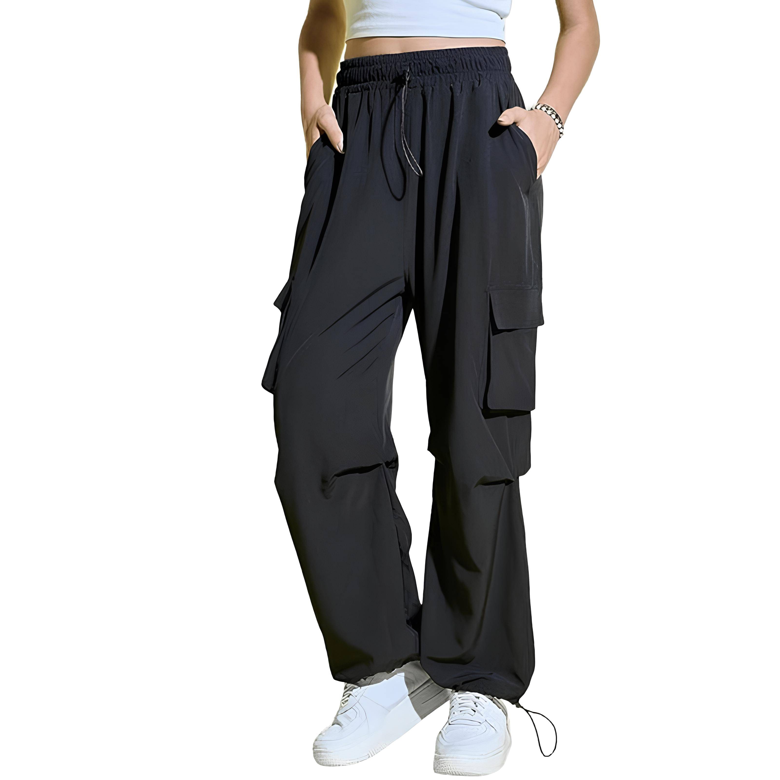     			MULTIWA Pack of 1 Polyester Parachute Women's Cargo Pants ( Black )