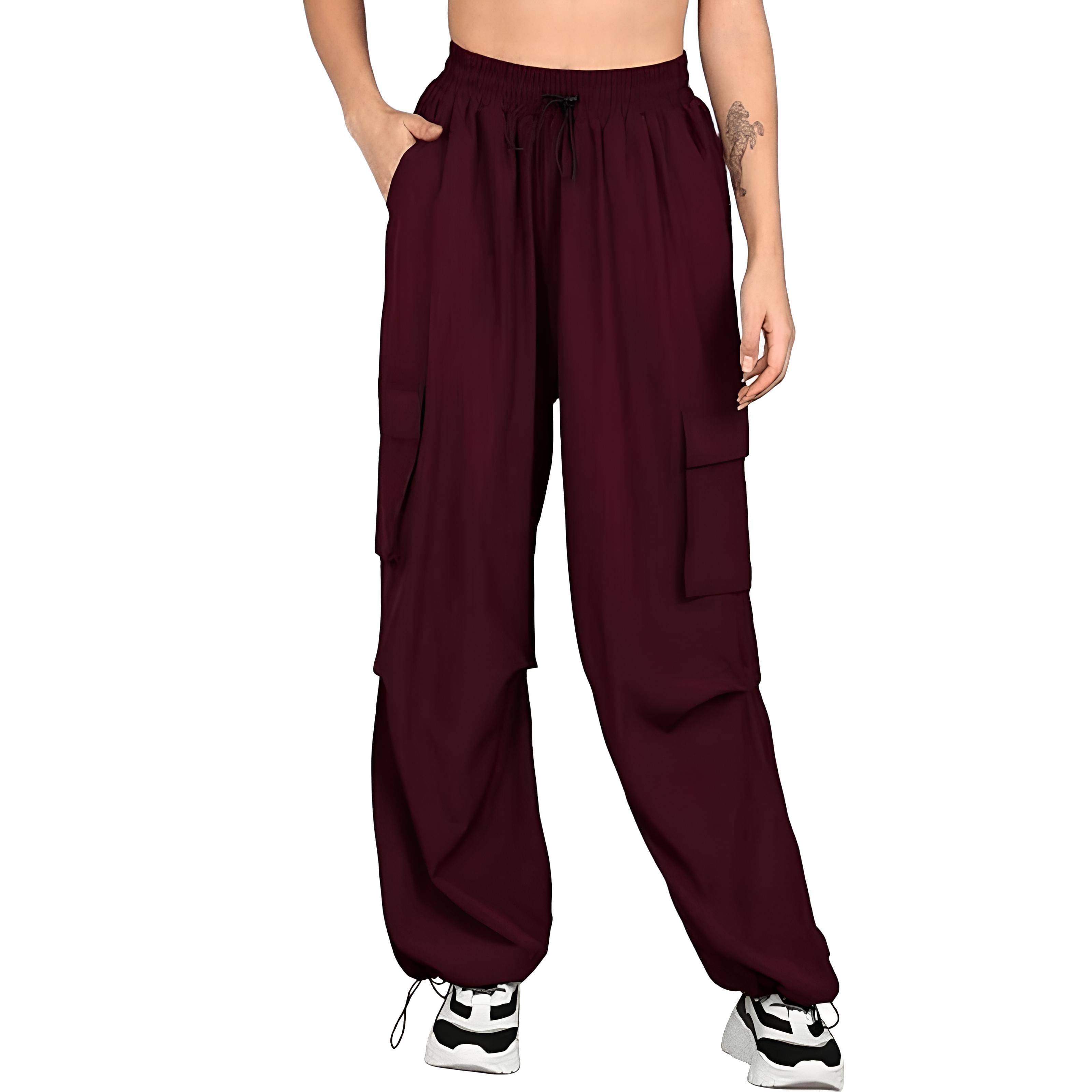    			MULTIWA Pack of 1 Polyester Parachute Women's Cargo Pants ( Maroon )