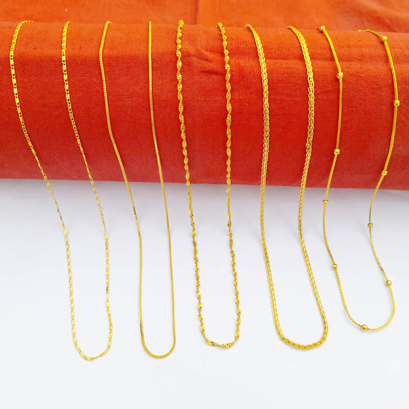     			Maalgodam Gold Plated Chains Combo ( Set of 5 )