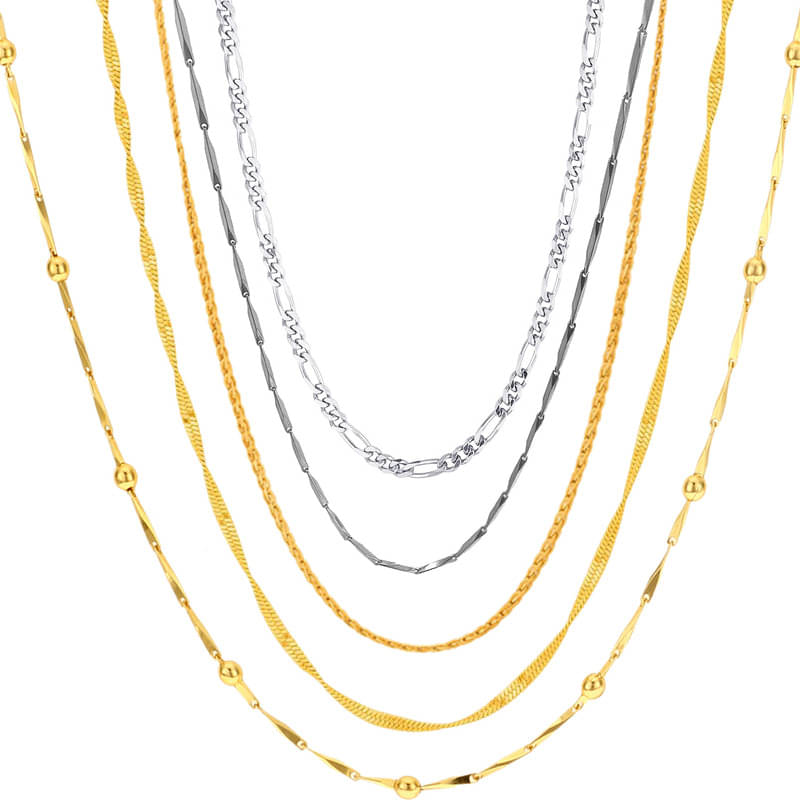 Maalgodam Gold Plated Chains Combo ( Set of 5 ) Maalgodam Gold Plated Chains Combo ( Set of 5 )