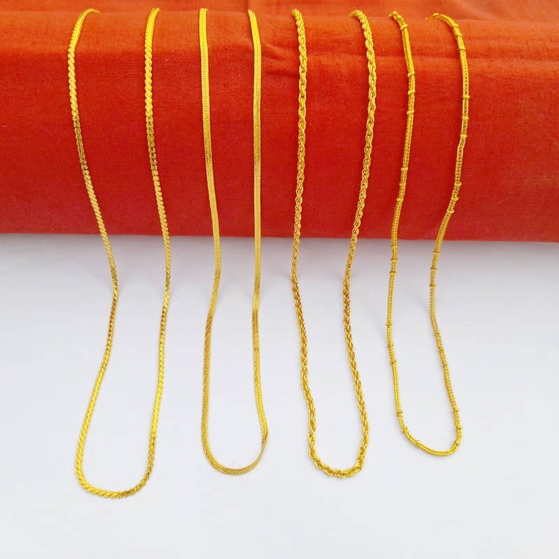Maalgodam Gold Plated Chains Combo ( Set of 4 ) Maalgodam Gold Plated Chains Combo ( Set of 4 )
