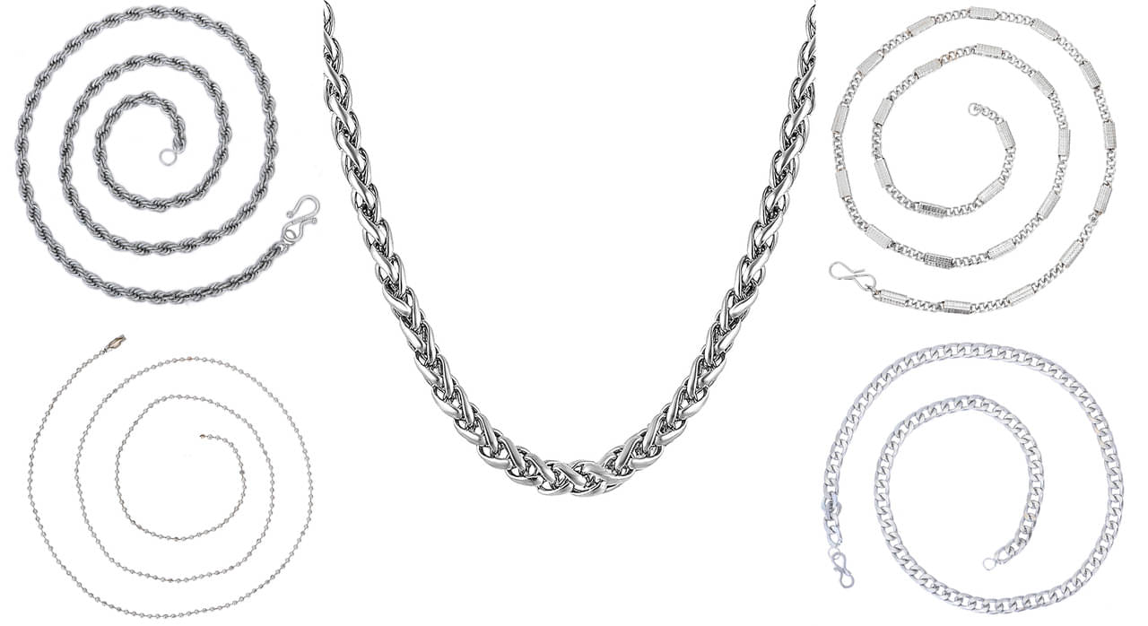     			Maalgodam Gold Plated Chains Combo ( Set of 5 )