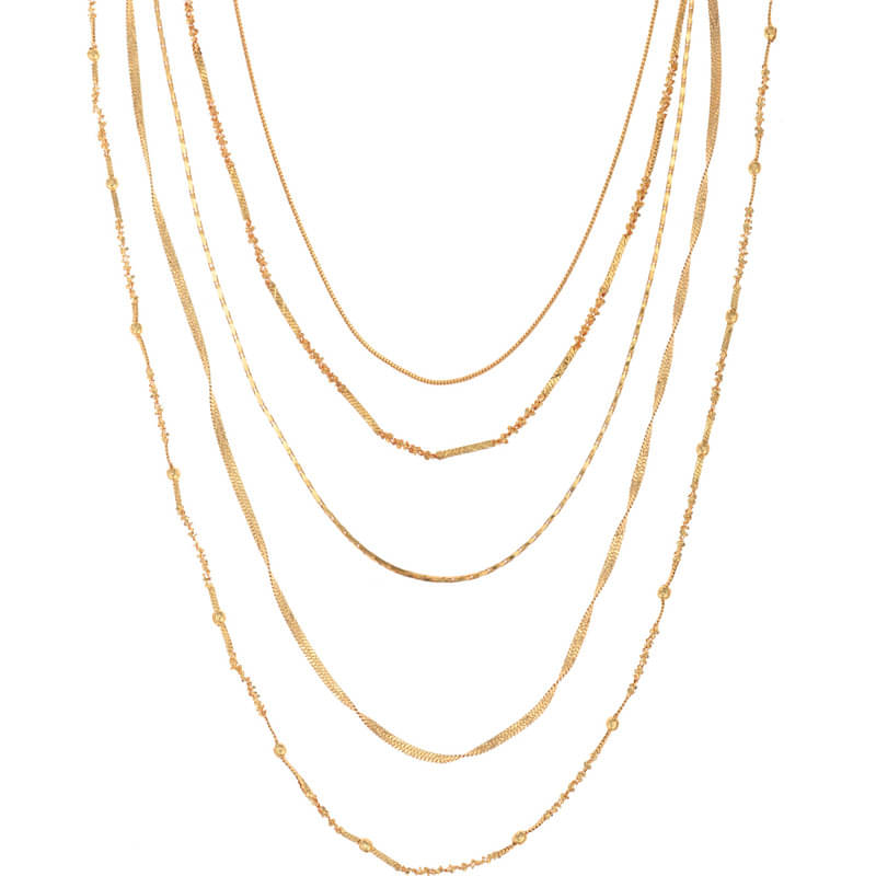 Maalgodam Gold Plated Chains Combo ( Set of 5 ) Maalgodam Gold Plated Chains Combo ( Set of 5 )