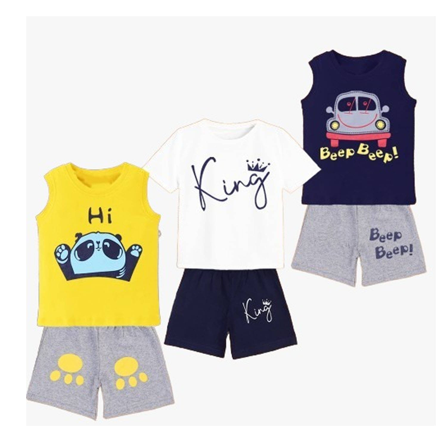    			NEW ERA BY AMARA Pack of 2 Boys Cotton T-Shirt & Shorts Set ( Multicolor 4 )